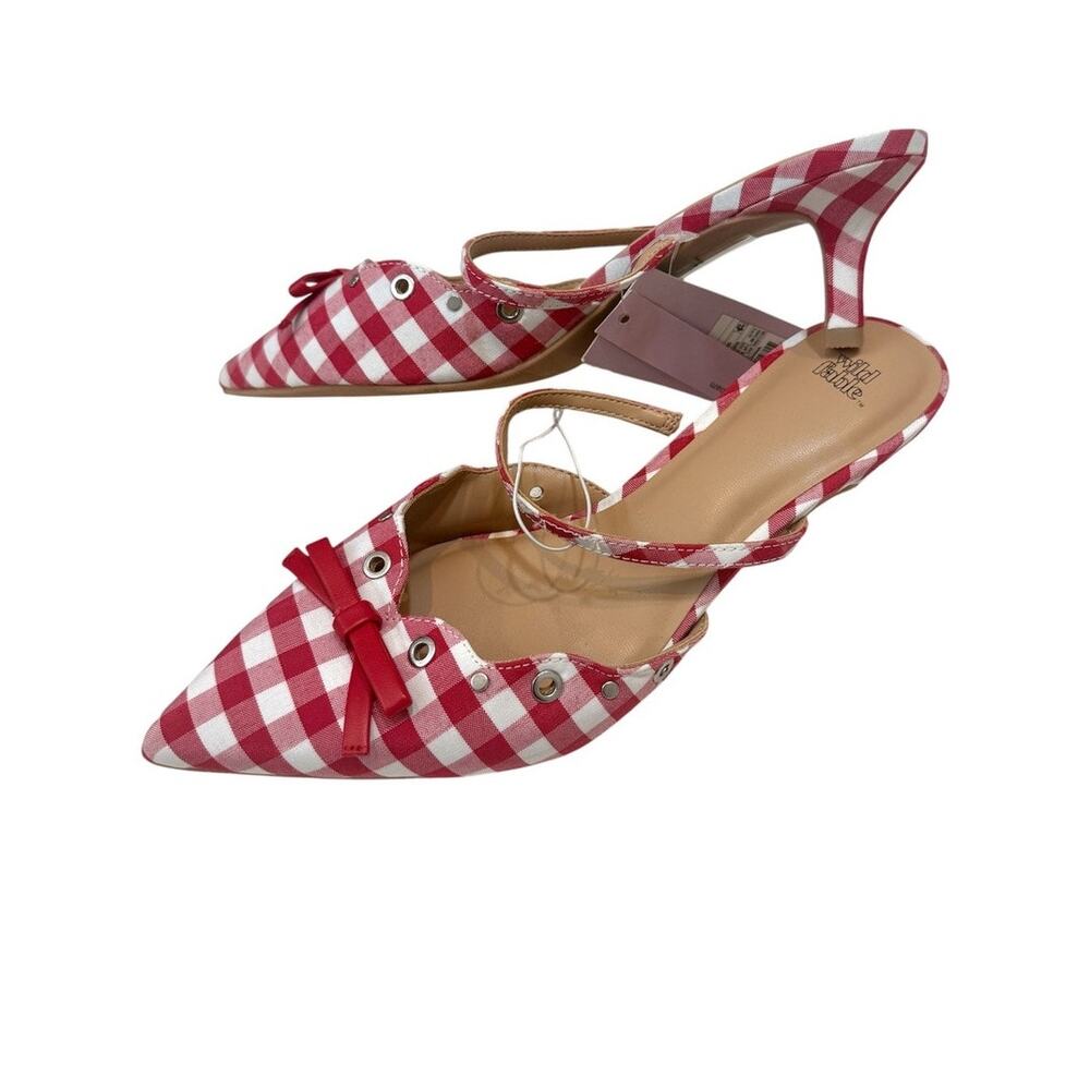 Wild Fable 8 Lysandra pointed toe bow kitten heel 3628